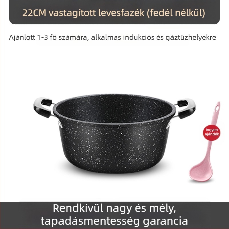 Orvosi kőből készült leveses fazék, háztartási tapadásmentes edény, univerzális tűzhely, dupla fülű pörköltfazék, nagy kapacitású leveses fazék, party forró edény
