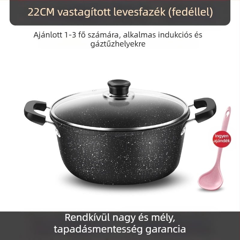 Orvosi kőből készült leveses fazék, háztartási tapadásmentes edény, univerzális tűzhely, dupla fülű pörköltfazék, nagy kapacitású leveses fazék, party forró edény