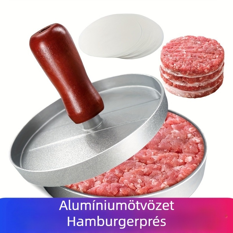 Az Amazon legkelendőbb kézi hamburgerhús-prés hamburgerprés penész kerek húspogácsa prés alumínium ötvözetből készült hamburgerkészítő