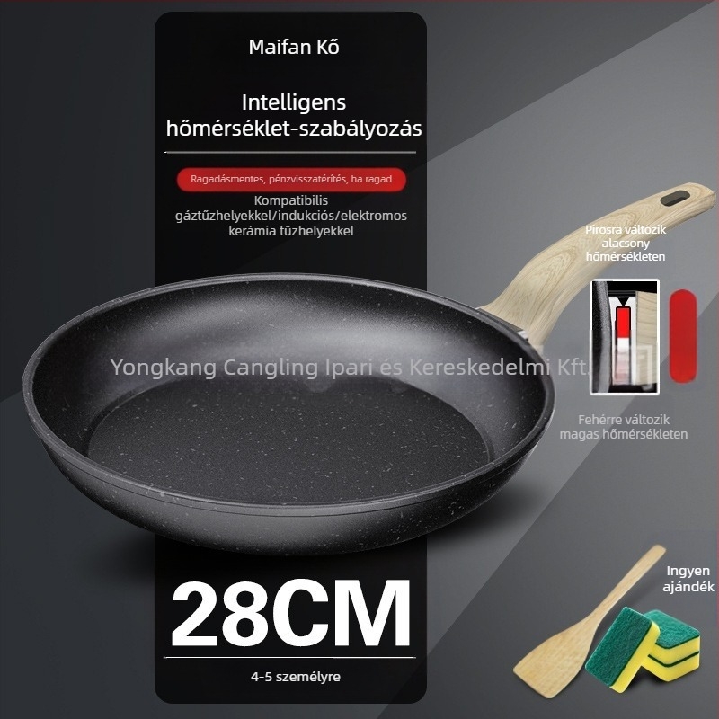 Vulkanikus maifan kő serpenyő tapadásmentes serpenyő háztartási steak serpenyő palacsinta serpenyő tojás serpenyő palacsinta serpenyő indukciós tűzhely