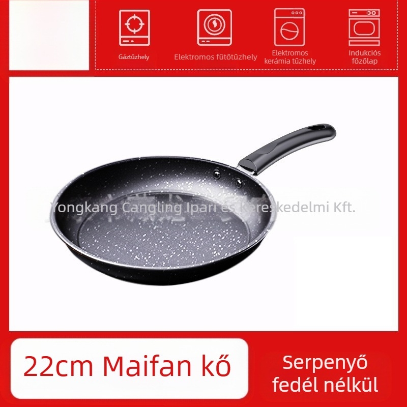 Vulkanikus maifan kő serpenyő tapadásmentes serpenyő háztartási steak serpenyő palacsinta serpenyő tojás serpenyő palacsinta serpenyő indukciós tűzhely
