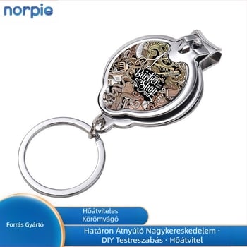 Amazon határokon átnyúló körömvágó lapos ferde hőátadó kulcstartó körömvágó barkácsnyomtatású rozsdamentes acél fogó körömvágó