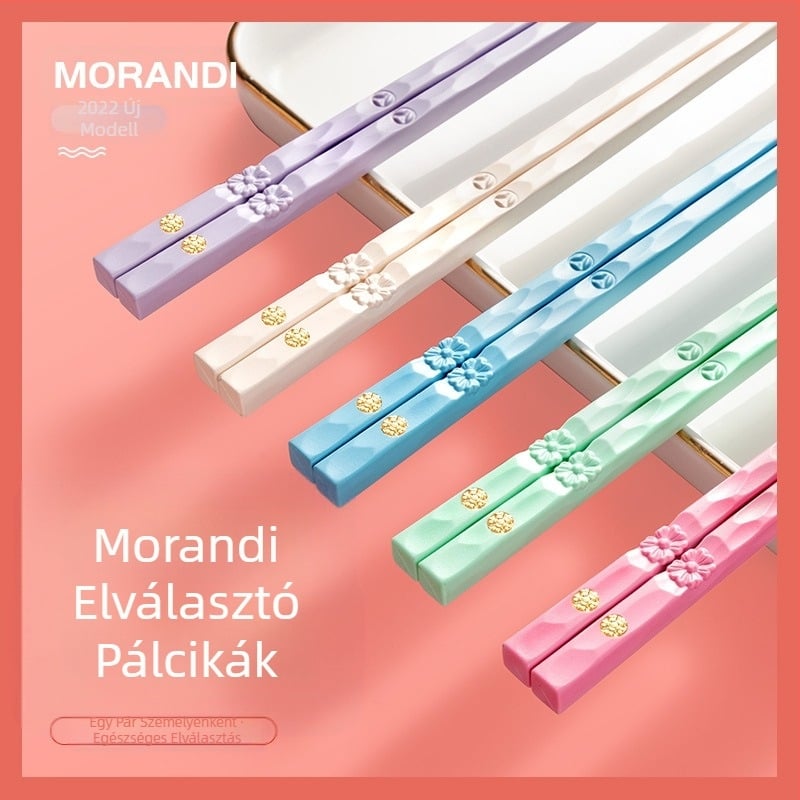 Macaron ötvözetből készült háztartási evőpálcikák antibakteriális, penészgátló, csúszásgátló, kiváló minőségű, kiváló értékű, élelmiszeripari minőségű gyors evőpálcikák