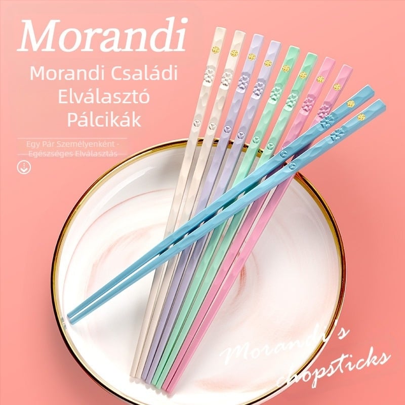 Macaron ötvözetből készült háztartási evőpálcikák antibakteriális, penészgátló, csúszásgátló, kiváló minőségű, kiváló értékű, élelmiszeripari minőségű gyors evőpálcikák