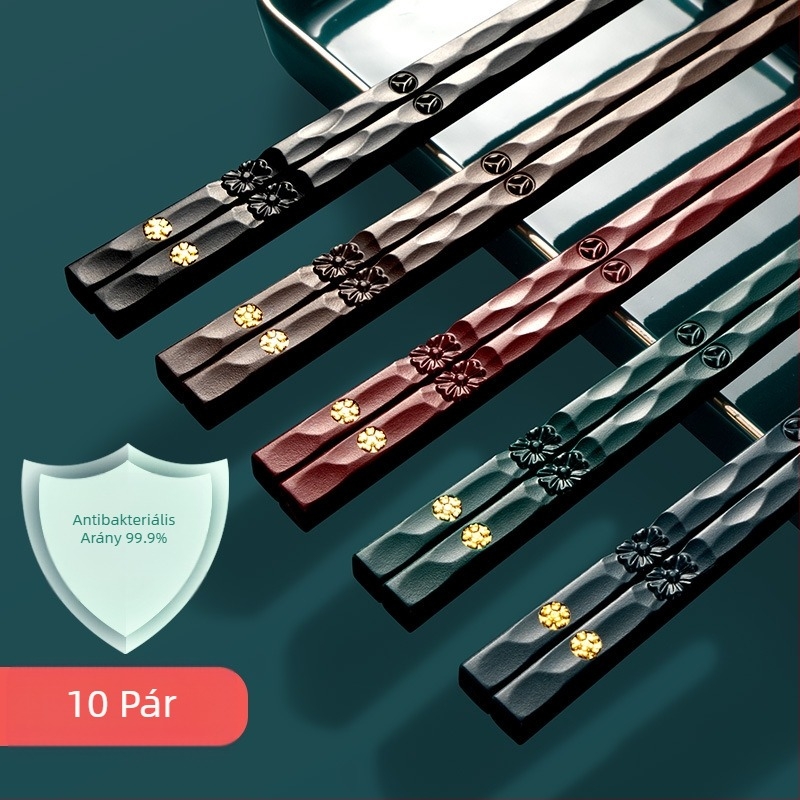 Macaron ötvözetből készült háztartási evőpálcikák antibakteriális, penészgátló, csúszásgátló, kiváló minőségű, kiváló értékű, élelmiszeripari minőségű gyors evőpálcikák