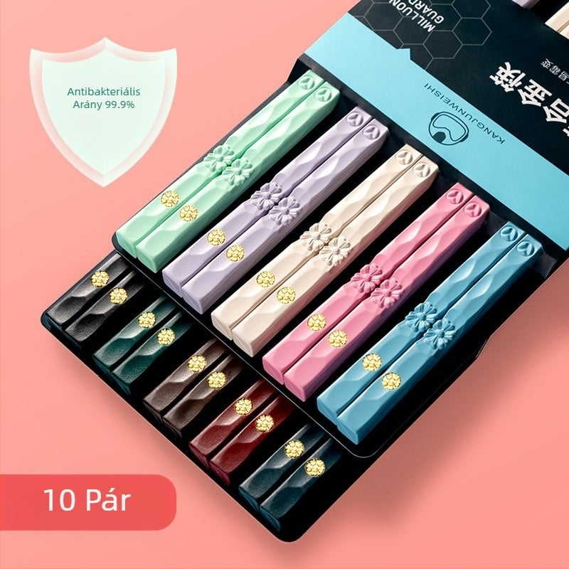 Macaron ötvözetből készült háztartási evőpálcikák antibakteriális, penészgátló, csúszásgátló, kiváló minőségű, kiváló értékű, élelmiszeripari minőségű gyors evőpálcikák