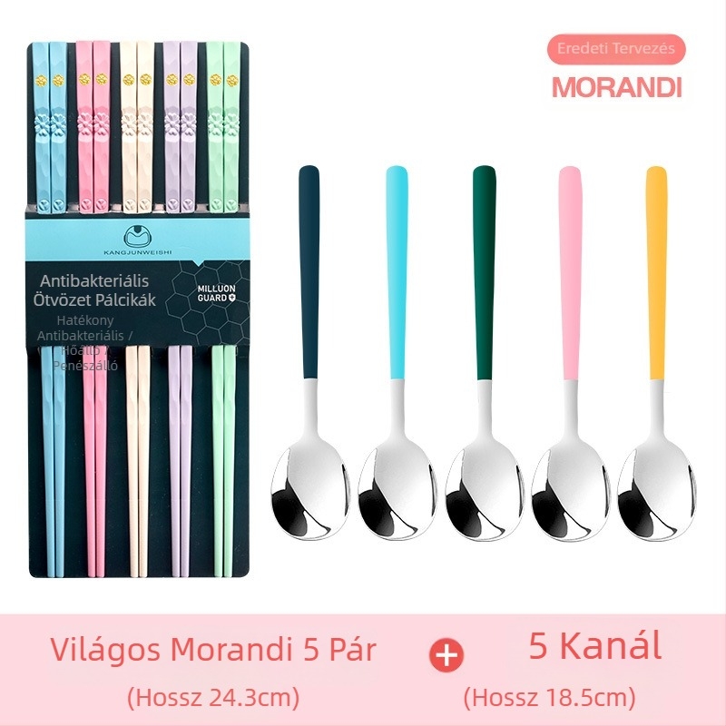 Macaron ötvözetből készült háztartási evőpálcikák antibakteriális, penészgátló, csúszásgátló, kiváló minőségű, kiváló értékű, élelmiszeripari minőségű gyors evőpálcikák