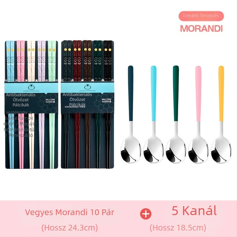 Macaron ötvözetből készült háztartási evőpálcikák antibakteriális, penészgátló, csúszásgátló, kiváló minőségű, kiváló értékű, élelmiszeripari minőségű gyors evőpálcikák