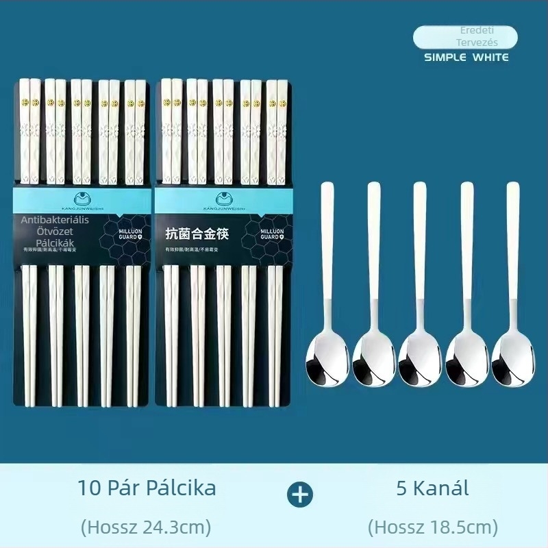 Macaron ötvözetből készült háztartási evőpálcikák antibakteriális, penészgátló, csúszásgátló, kiváló minőségű, kiváló értékű, élelmiszeripari minőségű gyors evőpálcikák