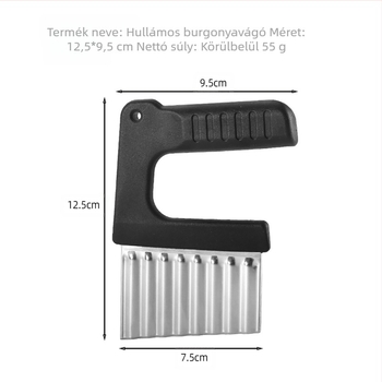 Rozsdamentes acél burgonyaszeletelő burgonya hullámvágó konyhai tésztavágó kreatív burgonyaszeletelő