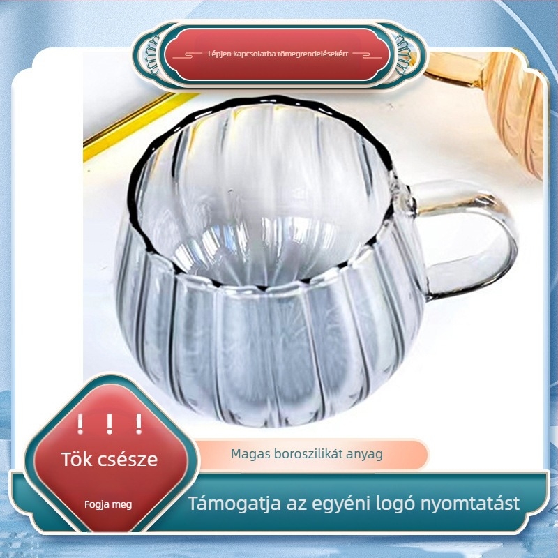 Kávéspohár, vízpohár, magas színárnyalatú reggeli tejeskávé otthoni tejpohár, stílusos, nagy kapacitású tökös pohár