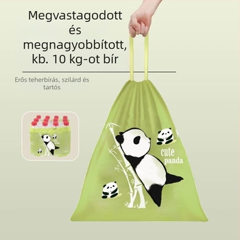 Panda stílusú nyúl téphető húzózsinóros szemeteszsák nemzeti trendi extrakciós vastagított tisztítózsák zárótáska konyhai tekercselés és zsinórozás