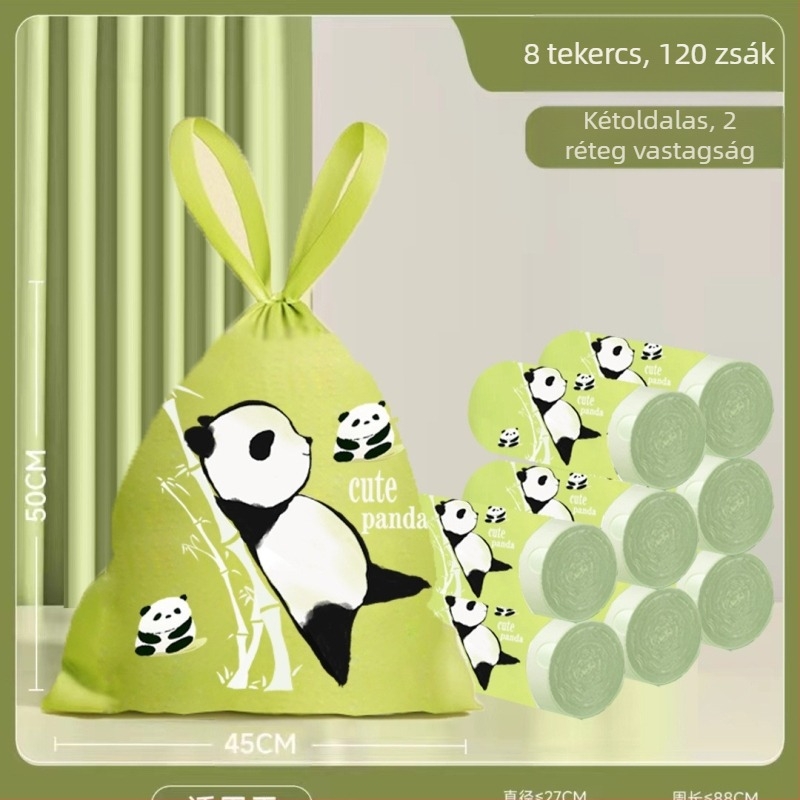 Panda stílusú nyúl téphető húzózsinóros szemeteszsák nemzeti trendi extrakciós vastagított tisztítózsák zárótáska konyhai tekercselés és zsinórozás
