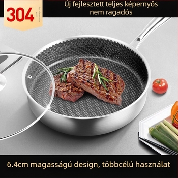Indukciós tűzhelyen tapadásmentes serpenyőben kis serpenyőben 304 rozsdamentes acélból készült sült hal steak tojás palacsinta serpenyő méhsejt serpenyőben