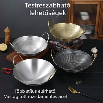 Gyári közvetlen tételű, tapadásmentes, vastagított rozsdamentes acél méhsejt szerkezetű kis forró edény, száraz edény háztartási étteremben, kereskedelmi edénybárban