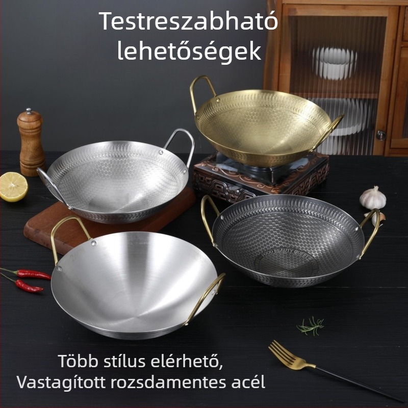 Gyári közvetlen tételű, tapadásmentes, vastagított rozsdamentes acél méhsejt szerkezetű kis forró edény, száraz edény háztartási étteremben, kereskedelmi edénybárban