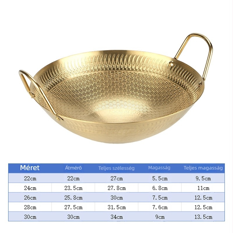 Gyári közvetlen tételű, tapadásmentes, vastagított rozsdamentes acél méhsejt szerkezetű kis forró edény, száraz edény háztartási étteremben, kereskedelmi edénybárban