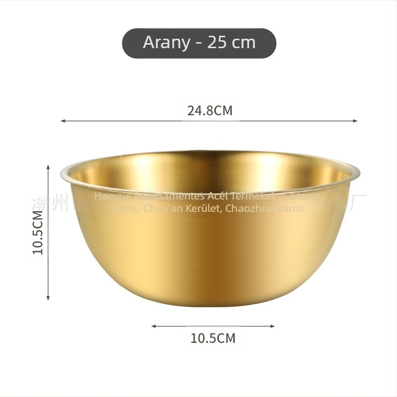 Rozsdamentes acél koreai salátástál tojástál mérleggel, sütő- és háztartási főzőmedence hideg keverőmedence hideg tésztatál