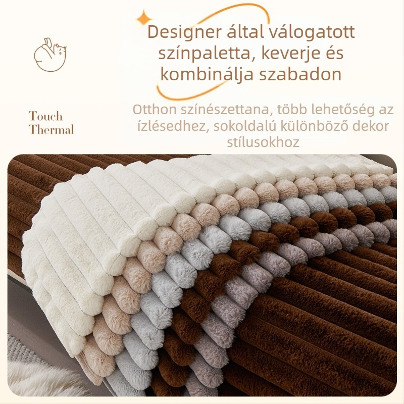 Új belépő luxus modern kanapépárna vastagított plüss párnahuzat négy évszak univerzális csúszásmentes bőr kanapépárna