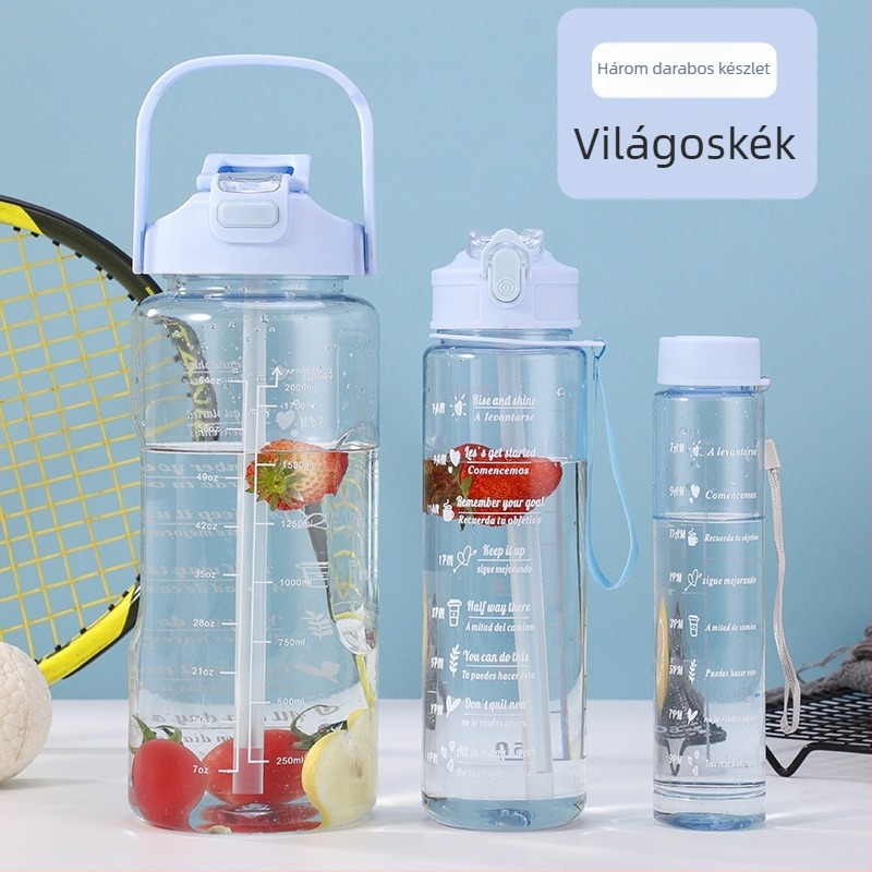 Határokon átnyúló sport vízipohár, nyári nagy kapacitású pohár, háromrészes készlet, vízforraló szívószálas pohár, űrpohár, műanyag pohár nagykereskedelem