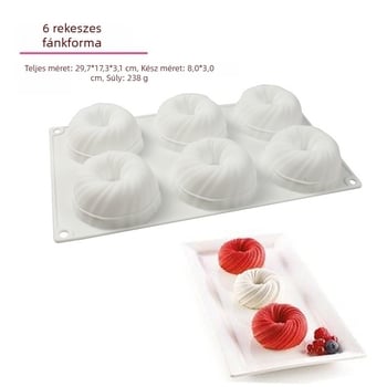 Újdonság a készleten 6 darabos turbina francia desszert kendergolyó szilikon tortaforma nagy szőrgolyó gyapjú mousse forma