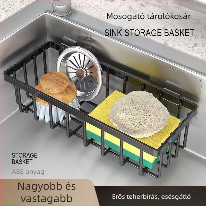 Szivacs lefolyótartó konyhai mosogató mosogató csaptelep szárító rongy drót golyós mosogató fedél tároló állvány műtárgy