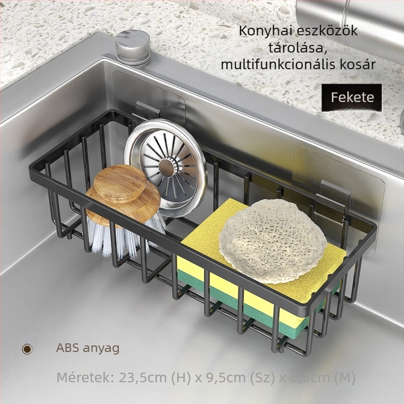 Szivacs lefolyótartó konyhai mosogató mosogató csaptelep szárító rongy drót golyós mosogató fedél tároló állvány műtárgy