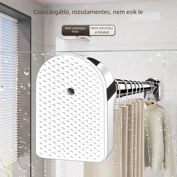 Erkélyes ütésmentes szárítóállvány Teleszkópos rúd Háztartási függönytartó Rozsdamentes acél cső rögzítése Egyetlen hűvös ruhák védelme