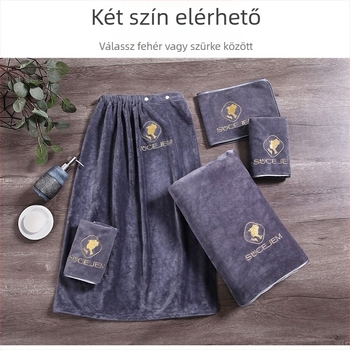 Szépségszalon törölköző mikroszálas, egyedi logóval, tépőzáras, szöszmentes bőrápoló fejkendő, háromrészes szett