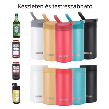 16oz-os űrkupak 4 az 1-ben kólásdoboz 304 rozsdamentes acélból Gyermek termoszpohár hordozható, kísérő kávéscsésze hely