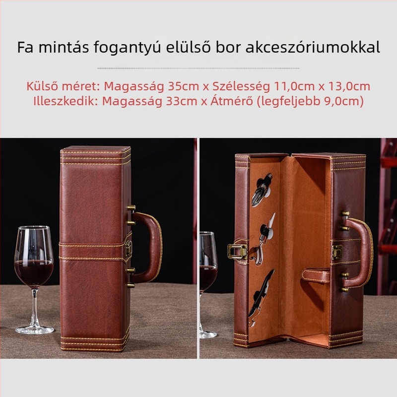 Vörösboros csomagolás ajándékdoboz egyetlen 2 pár bőrdoboz kiváló minőségű bor üres doboz doboz folt high-end