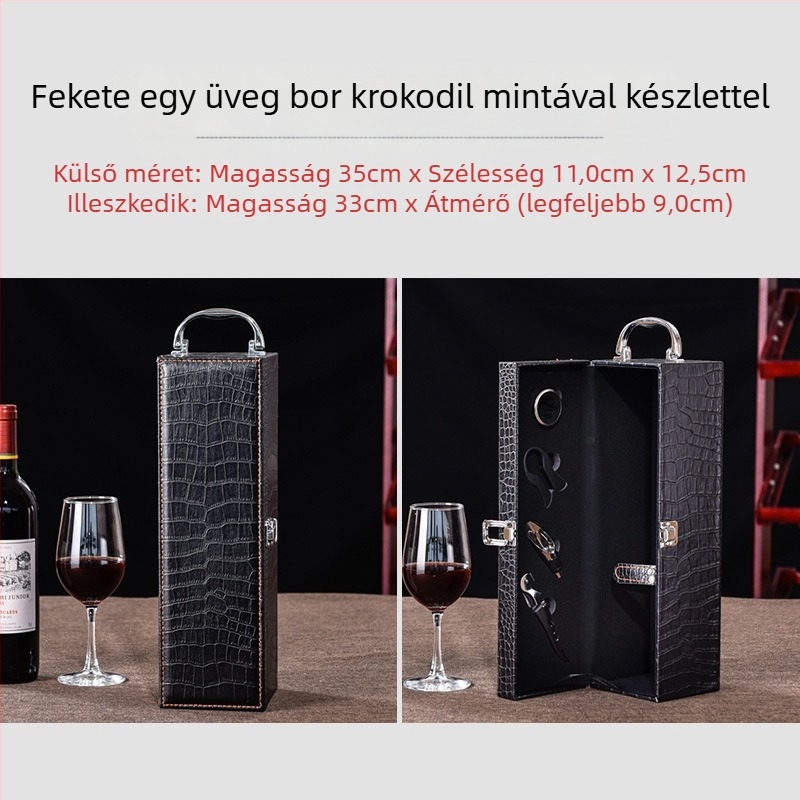 Vörösboros csomagolás ajándékdoboz egyetlen 2 pár bőrdoboz kiváló minőségű bor üres doboz doboz folt high-end