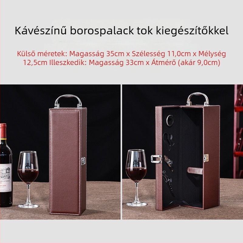 Vörösboros csomagolás ajándékdoboz egyetlen 2 pár bőrdoboz kiváló minőségű bor üres doboz doboz folt high-end