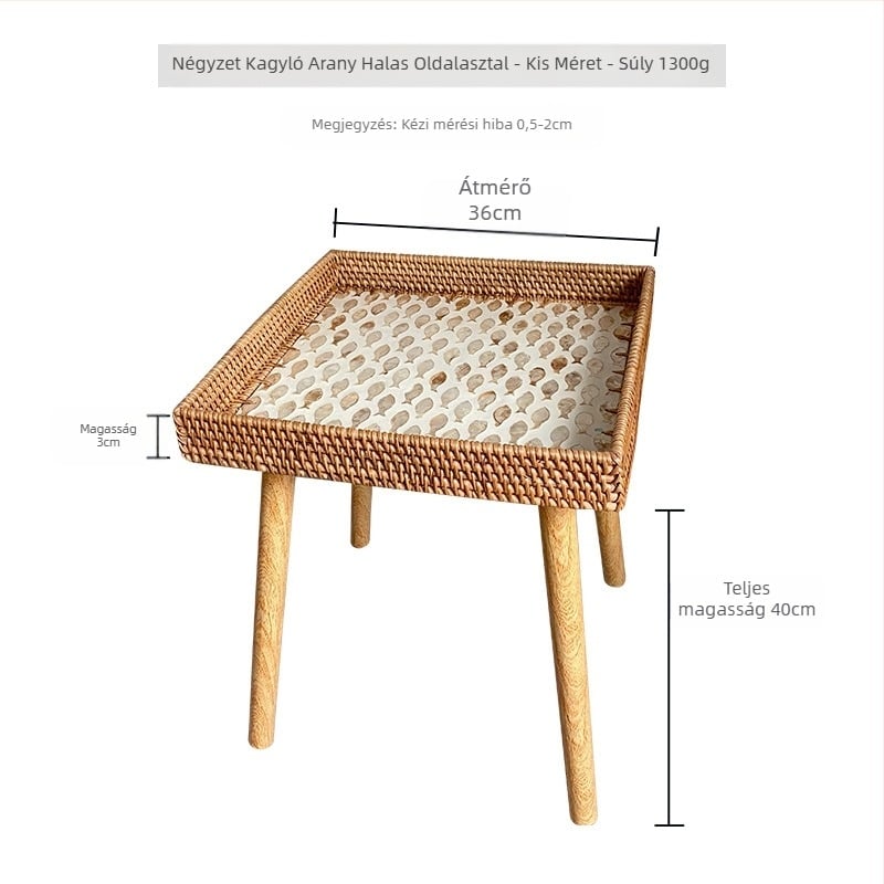 Rattan kézzel szőtt színes, többstílusú tálca lábakkal, háztartási, kiváló minőségű, könnyű, luxus kagylótálca, kis oldalsó asztal
