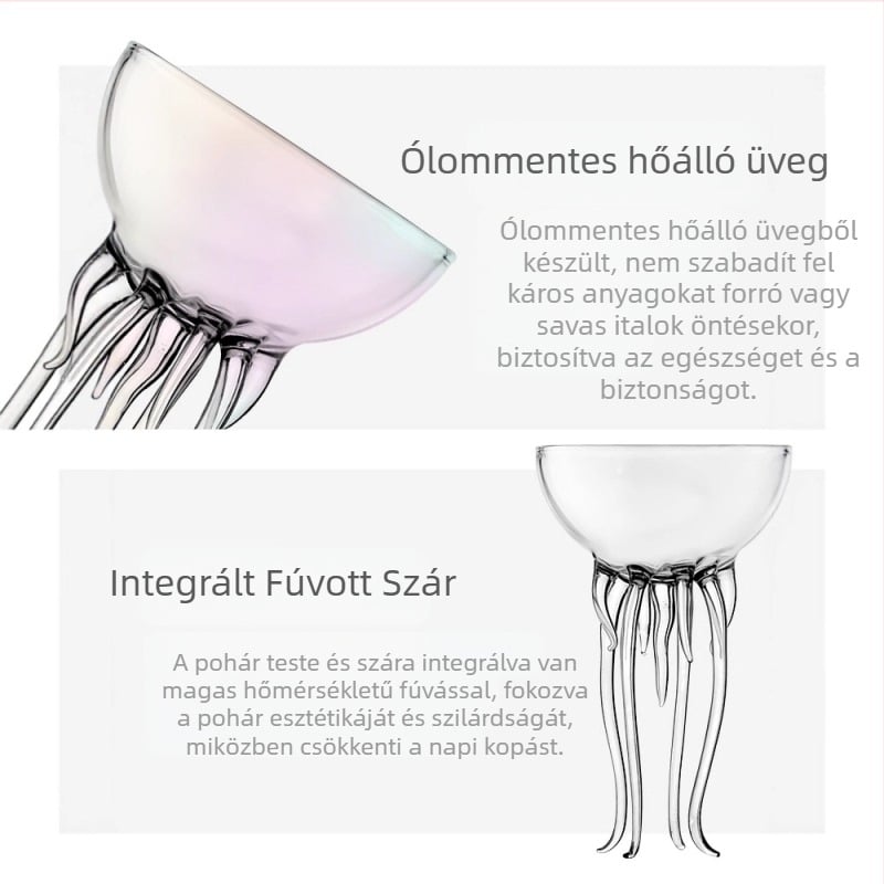 Internetes híresség, magas kinézetű polipkupa, kreatív medúza koktélkupa, martini kupa, üveg italkupa