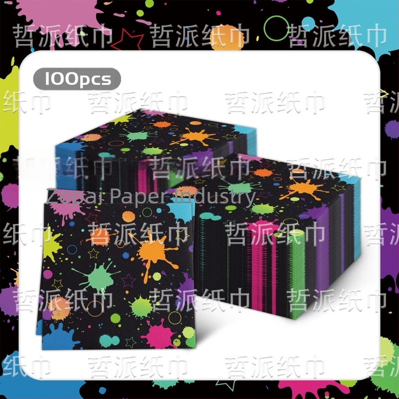 [Készletben] Amazon festett pigmentekkel díszített kreatív szalvéták gyerekeknek születésnapi partira