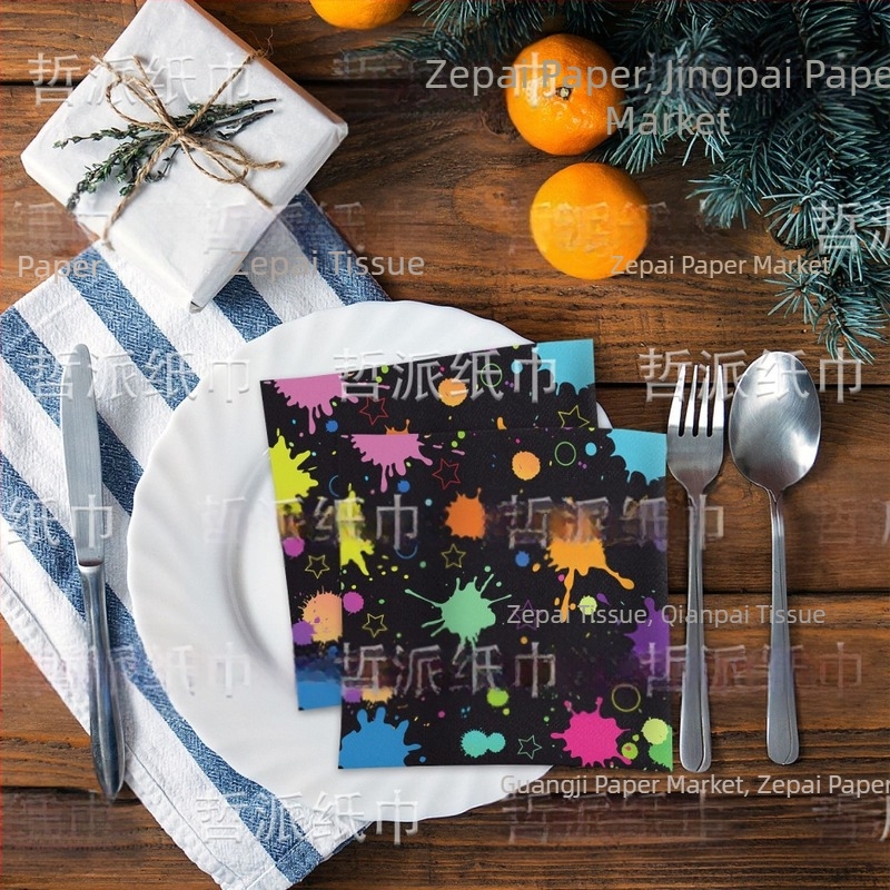 [Készletben] Amazon festett pigmentekkel díszített kreatív szalvéták gyerekeknek születésnapi partira