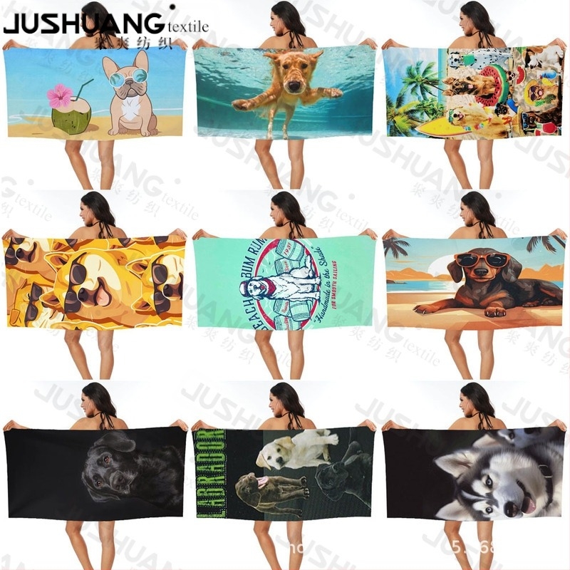 Kutya strandtörölköző, fürdőlepedő, nagykereskedelem, mikroszálas, digitális nyomtatás, hordozható, gyorsan száradó, nedvszívó, Amazon Hiptone Cross