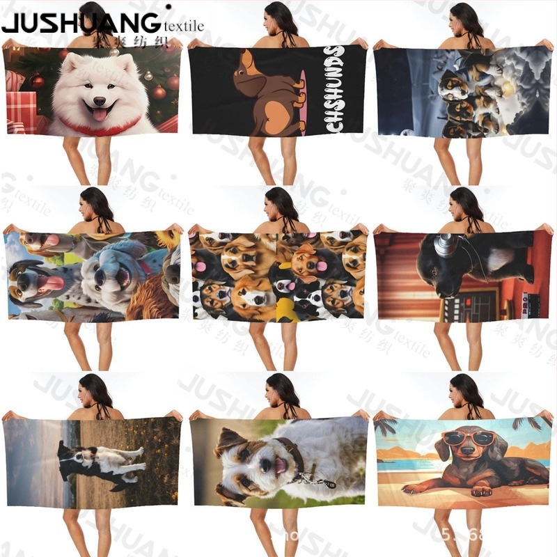 Kutya strandtörölköző, fürdőlepedő, nagykereskedelem, mikroszálas, digitális nyomtatás, hordozható, gyorsan száradó, nedvszívó, Amazon Hiptone Cross