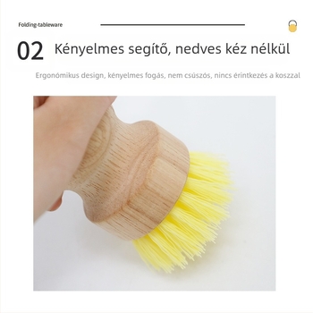 Fakefe, mosótál, multifunkcionális konyhai fa tisztítókefe, olajkefe, edénykefe, tűzhelykefe, mosogatótál-kefe, konyhai eszközök