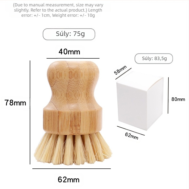 Fakefe, mosótál, multifunkcionális konyhai fa tisztítókefe, olajkefe, edénykefe, tűzhelykefe, mosogatótál-kefe, konyhai eszközök