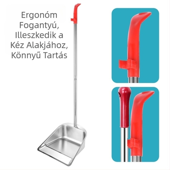 Új rozsdamentes acél szemeteslapát vastagított szemetesvödör háztartási kültéri tisztítóvödör szemeteslapát úttisztító eszköz vödör