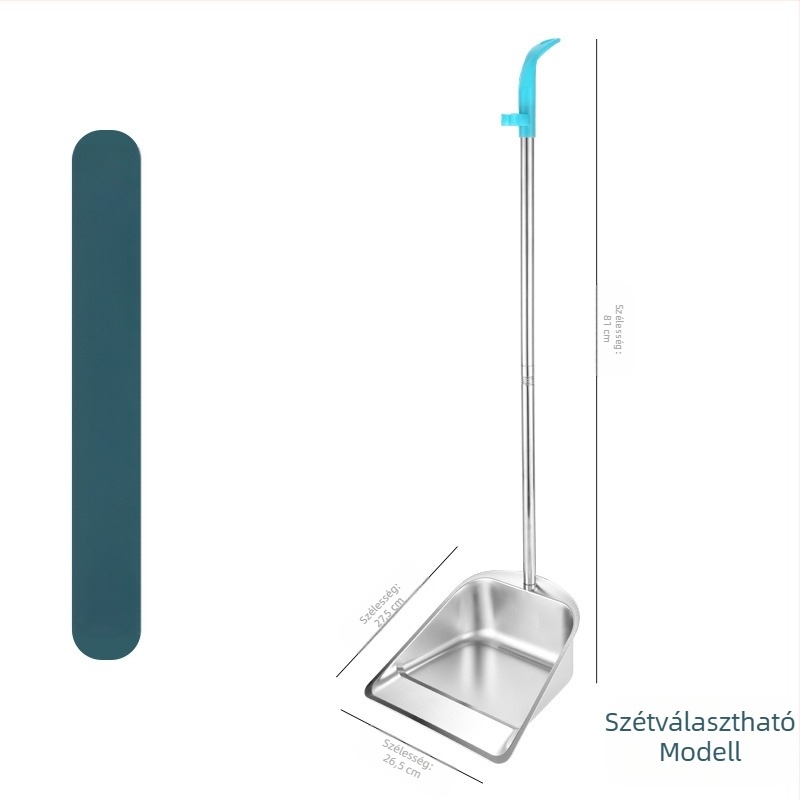 Új rozsdamentes acél szemeteslapát vastagított szemetesvödör háztartási kültéri tisztítóvödör szemeteslapát úttisztító eszköz vödör