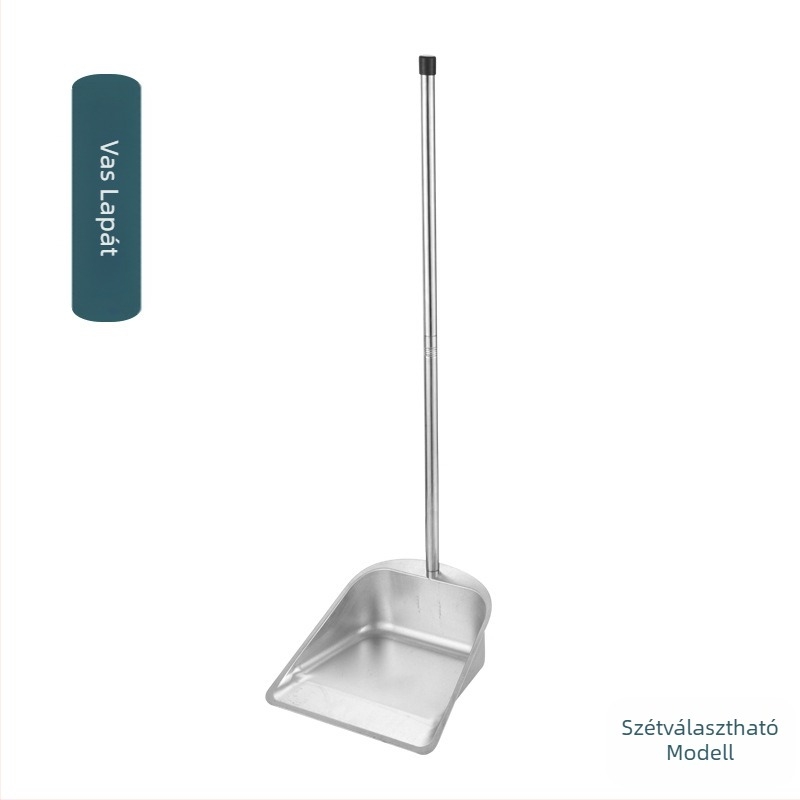 Új rozsdamentes acél szemeteslapát vastagított szemetesvödör háztartási kültéri tisztítóvödör szemeteslapát úttisztító eszköz vödör