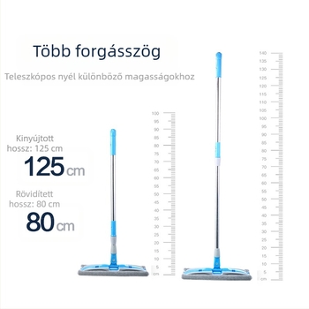 Dropshipping lapos felmosó, forgó, lusta háztartási felmosó fa padlóra, kettős felhasználású nedves és száraz felmosó kendőcsipesszel