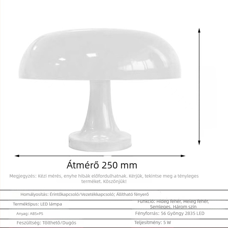 Határokon átnyúló robbanások dán gomba alakú éjszakai fény egyszerű nappali éjjeli lámpa USB újratölthető kettős célú kreatív asztali lámpa Zhongshan lámpa