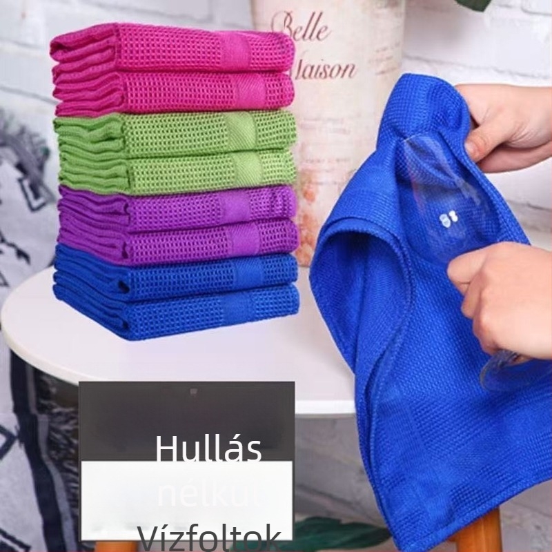 Zökkenőmentes törölköző üvegtükör fürdőszobai nedvszívó, szöszmentes konyhai házimunka rongy vízjelmentes varázslatos lusta kendő
