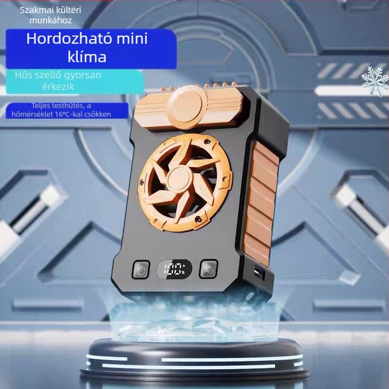 Kültéri építkezési derékra akasztható ventilátor USB töltésű expressz kézbesítési rider szuper széllel akasztható nyakra tölthető kincses ventilátor