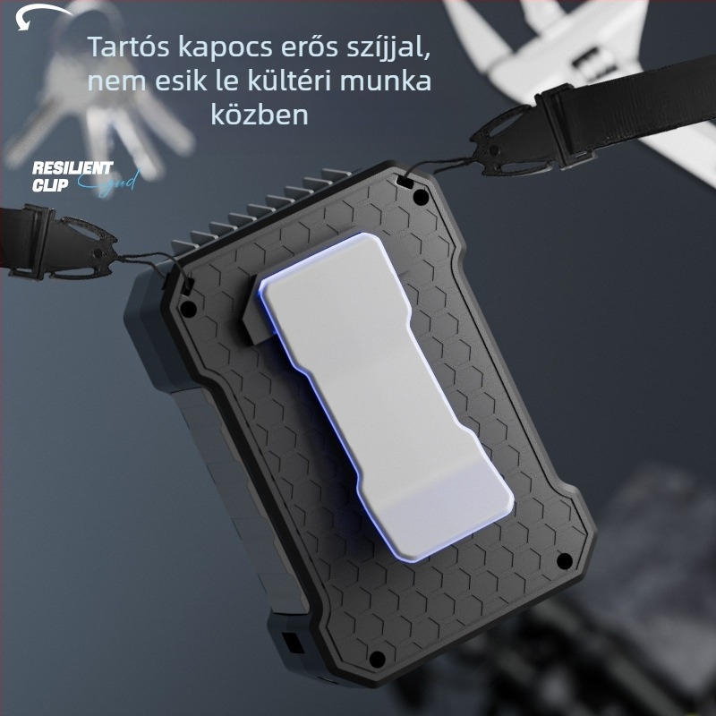 Kültéri építkezési derékra akasztható ventilátor USB töltésű expressz kézbesítési rider szuper széllel akasztható nyakra tölthető kincses ventilátor