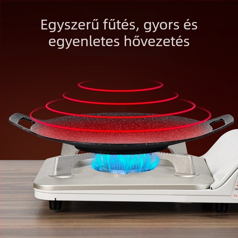 Kemping grillserpenyő otthoni indukciós tűzhelyhez, koreai stílusú grillserpenyő, kültéri kazettás tűzhelyhez készült speciális grillserpenyő, hordozható grillserpenyő